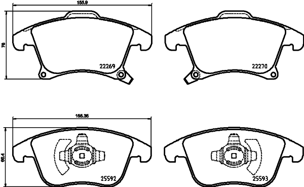 BREMBO Bremsbelagsatz, Scheibenbremse P 24 173