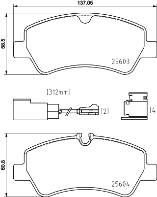 BREMBO Bremsbelagsatz, Scheibenbremse P 24 187