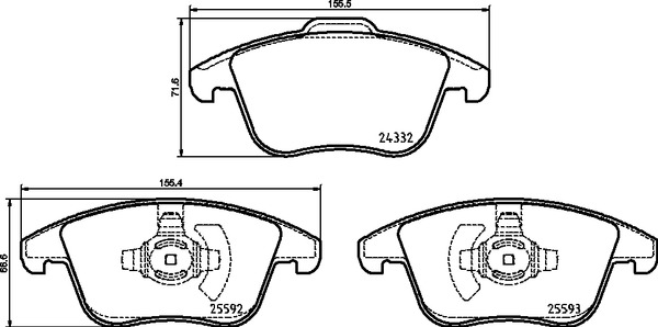 BREMBO Bremsbelagsatz, Scheibenbremse P 24 211