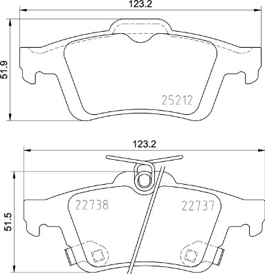 BREMBO Bremsbelagsatz, Scheibenbremse P 24 216
