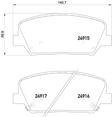 BREMBO Bremsbelagsatz, Scheibenbremse P 30 065X