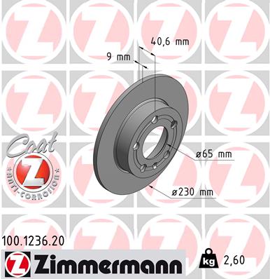 ZIMMERMANN Bremsscheibe 100.1236.20