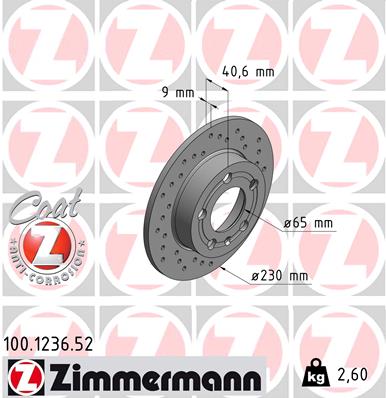 ZIMMERMANN Bremsscheibe 100.1236.52