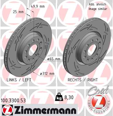 ZIMMERMANN Bremsscheibe 100.3300.53