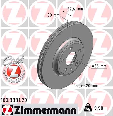 ZIMMERMANN Bremsscheibe 100.3331.20