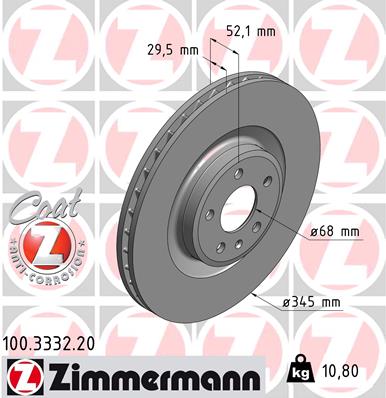 ZIMMERMANN Bremsscheibe 100.3332.20