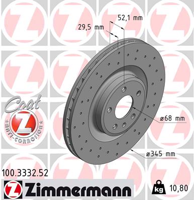 ZIMMERMANN Bremsscheibe 100.3332.52