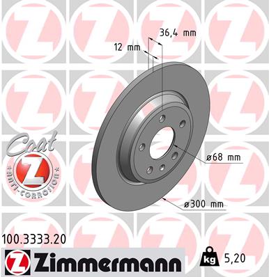 ZIMMERMANN Bremsscheibe 100.3333.20