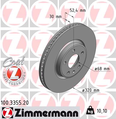 ZIMMERMANN Bremsscheibe 100.3355.20