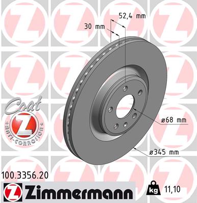 ZIMMERMANN Bremsscheibe 100.3356.20