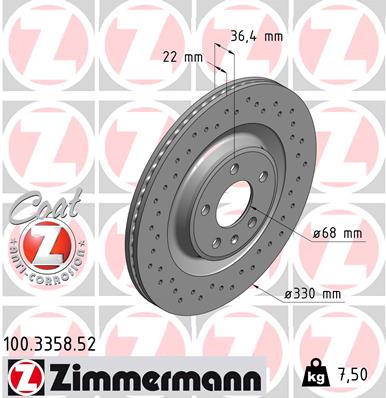 ZIMMERMANN Bremsscheibe 100.3358.52
