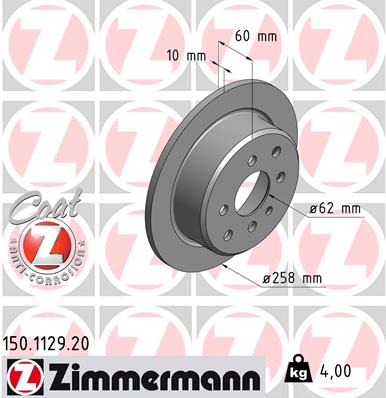 ZIMMERMANN Bremsscheibe 150.1129.20