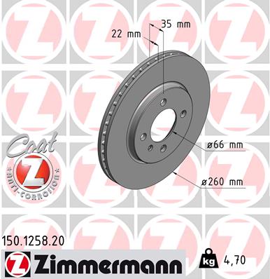 ZIMMERMANN Bremsscheibe 150.1258.20