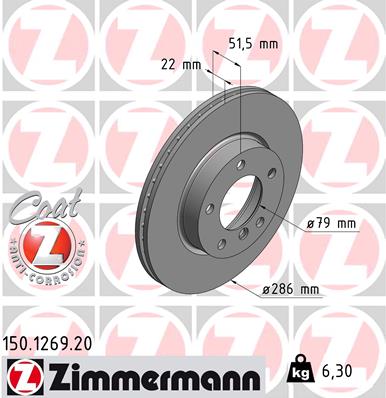 ZIMMERMANN Bremsscheibe 150.1269.20