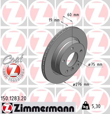 ZIMMERMANN Bremsscheibe 150.1283.20