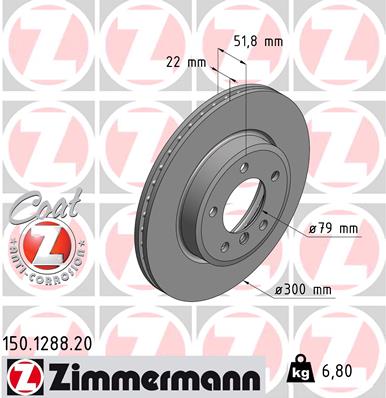ZIMMERMANN Bremsscheibe 150.1288.20