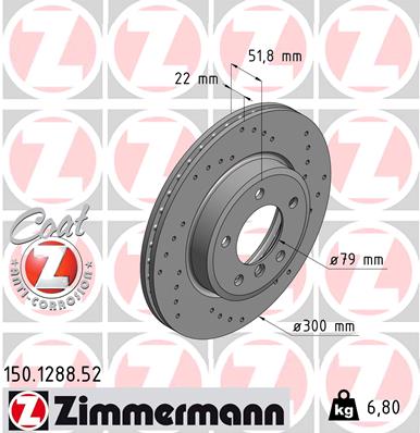 ZIMMERMANN Bremsscheibe 150.1288.52