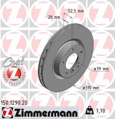 ZIMMERMANN Bremsscheibe 150.1290.20
