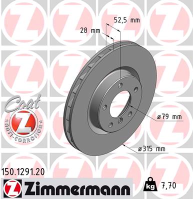 ZIMMERMANN Bremsscheibe 150.1291.20