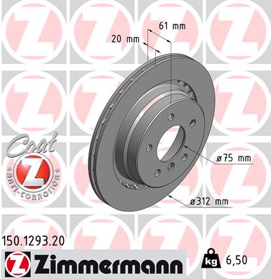 ZIMMERMANN Bremsscheibe 150.1293.20