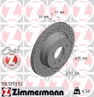 ZIMMERMANN Bremsscheibe 150.1293.52
