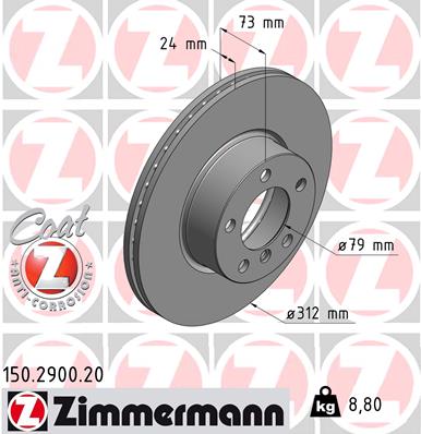 ZIMMERMANN Bremsscheibe 150.2900.20