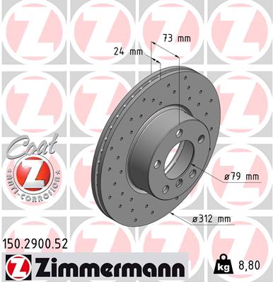 ZIMMERMANN Bremsscheibe 150.2900.52