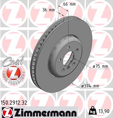 ZIMMERMANN Bremsscheibe 150.2912.32