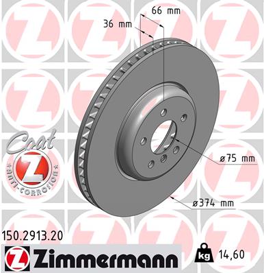 ZIMMERMANN Bremsscheibe 150.2913.20