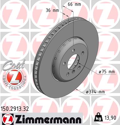 ZIMMERMANN Bremsscheibe 150.2913.32