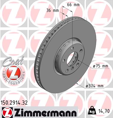 ZIMMERMANN Bremsscheibe 150.2914.32