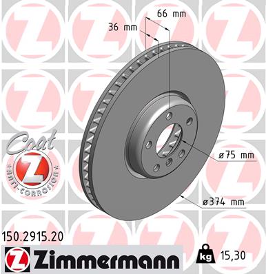 ZIMMERMANN Bremsscheibe 150.2915.20