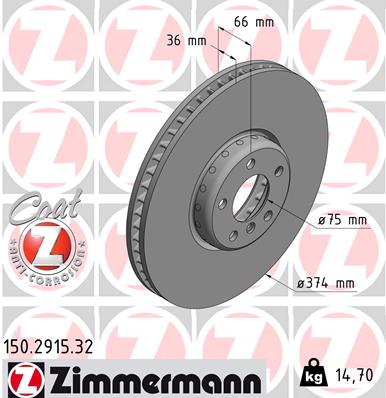 ZIMMERMANN Bremsscheibe 150.2915.32