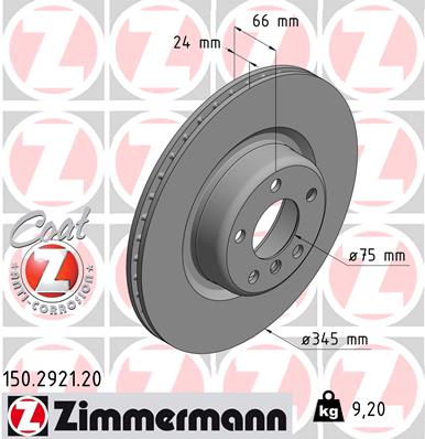 ZIMMERMANN Bremsscheibe 150.2921.20