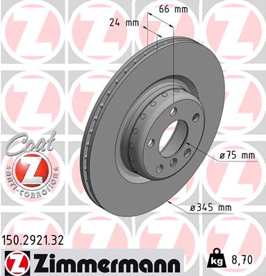 ZIMMERMANN Bremsscheibe 150.2921.32