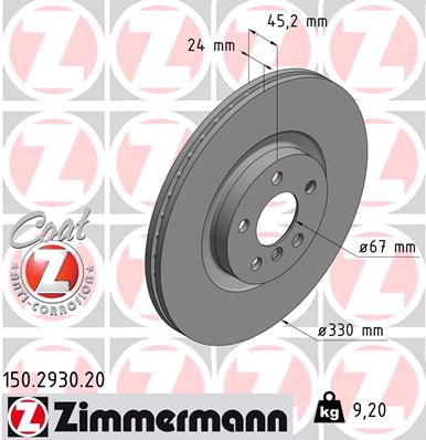 ZIMMERMANN Bremsscheibe 150.2930.20
