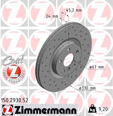 ZIMMERMANN Bremsscheibe 150.2930.52