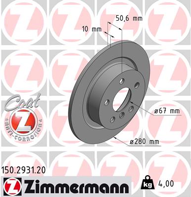 ZIMMERMANN Bremsscheibe 150.2931.20