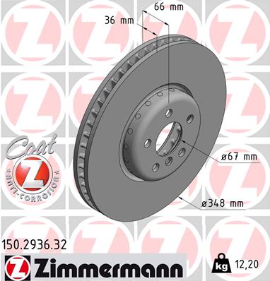 ZIMMERMANN Bremsscheibe 150.2936.32