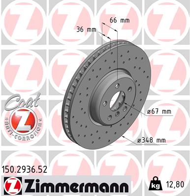 ZIMMERMANN Bremsscheibe 150.2936.52