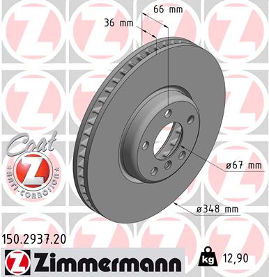 ZIMMERMANN Bremsscheibe 150.2937.20