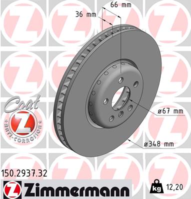 ZIMMERMANN Bremsscheibe 150.2937.32