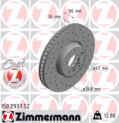 ZIMMERMANN Bremsscheibe 150.2937.52