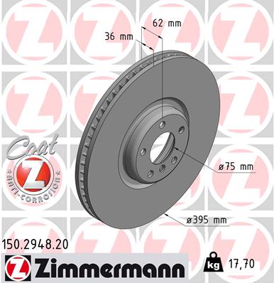 ZIMMERMANN Bremsscheibe 150.2948.20