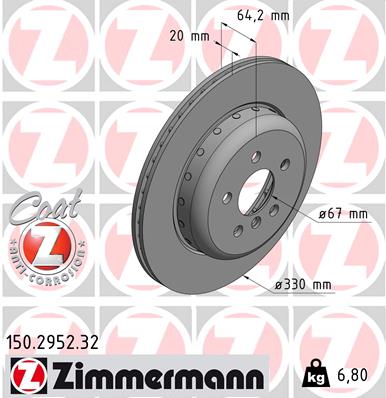 ZIMMERMANN Bremsscheibe 150.2952.32