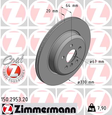 ZIMMERMANN Bremsscheibe 150.2953.20