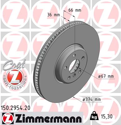 ZIMMERMANN Bremsscheibe 150.2954.20