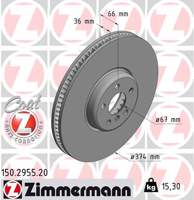 ZIMMERMANN Bremsscheibe 150.2955.20
