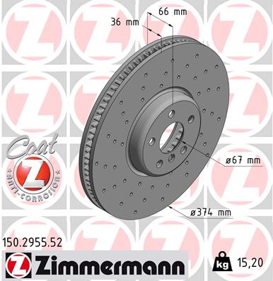 ZIMMERMANN Bremsscheibe 150.2955.52