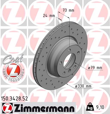 ZIMMERMANN Bremsscheibe 150.3428.52